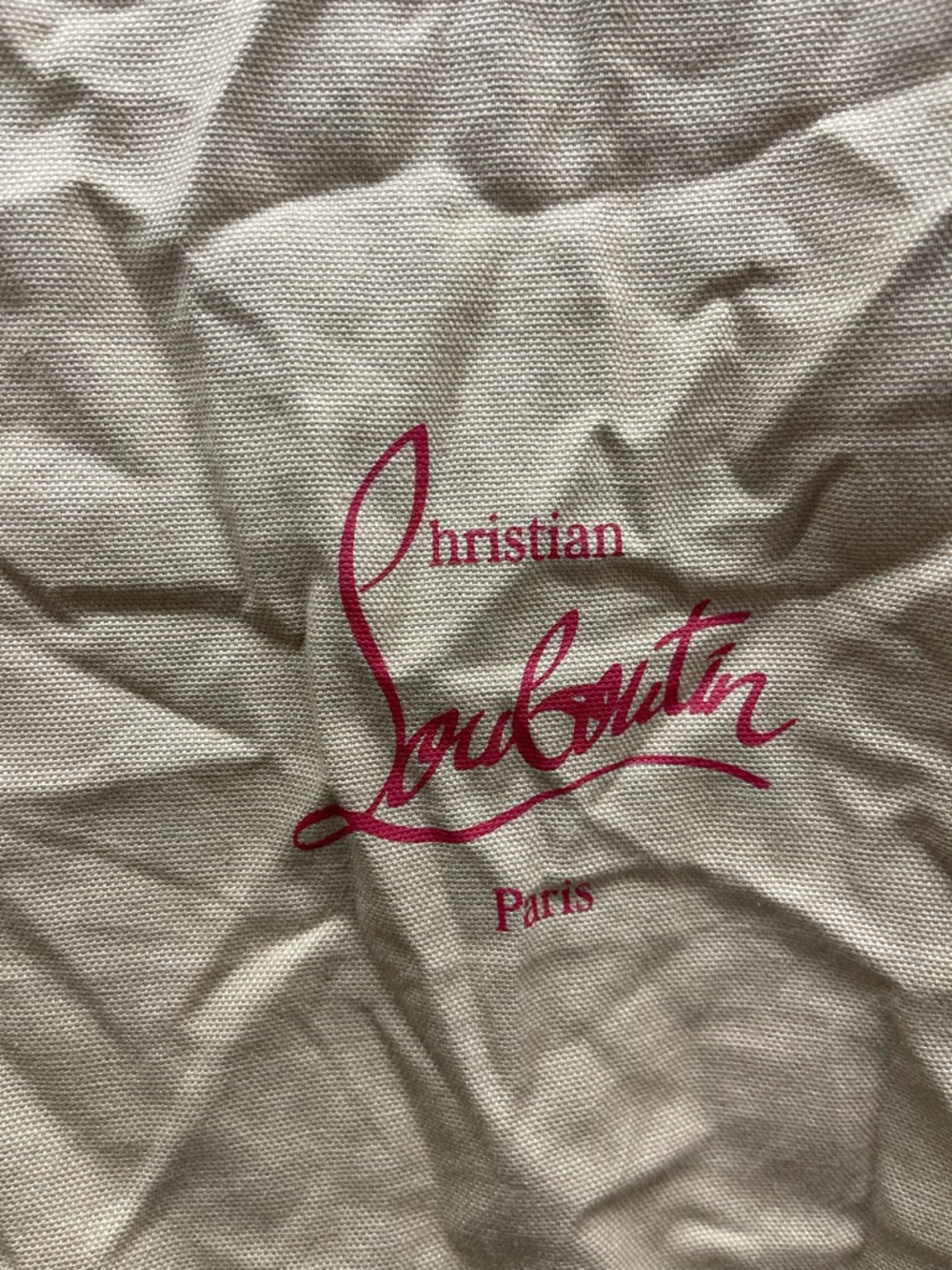 Christian Louboutin Beige Canvas Dust Bag with Red Logo Large - Picture 2 of 2
